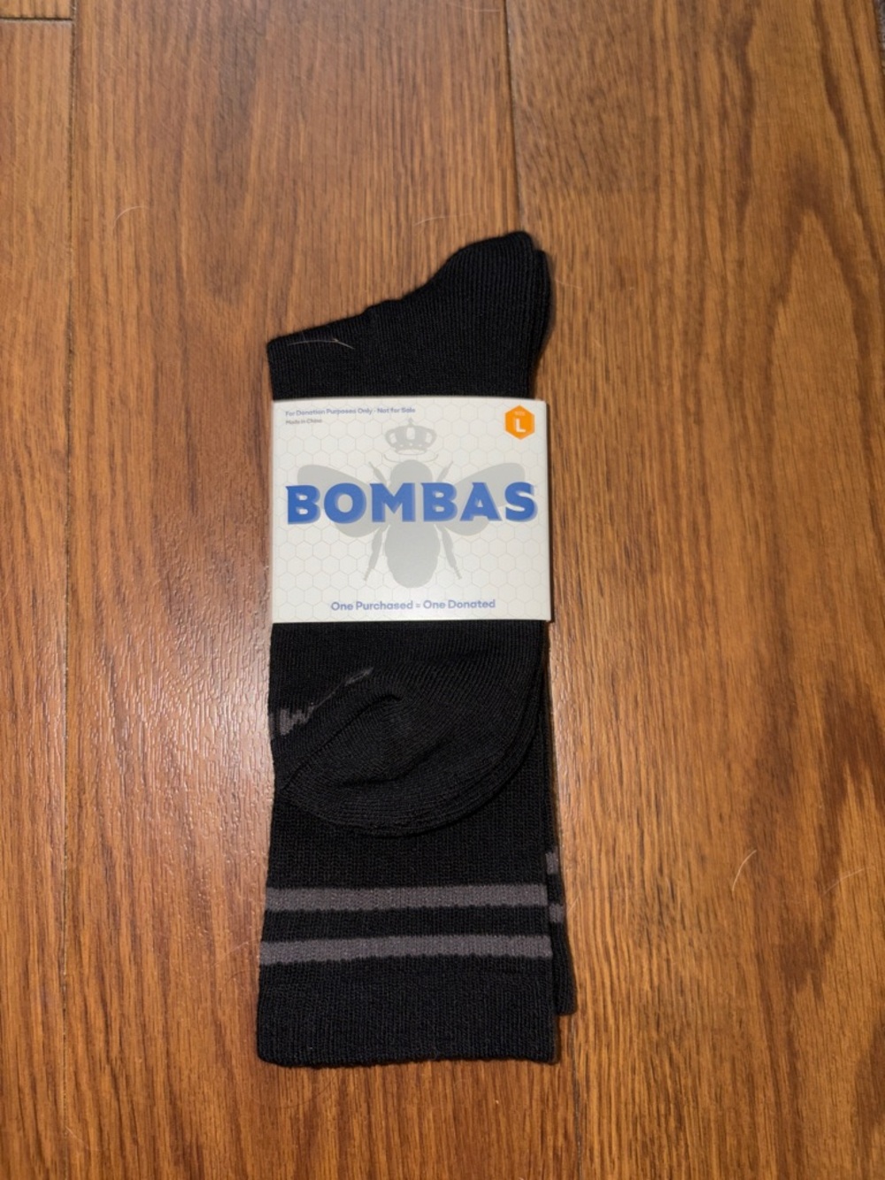 Bombas Black Crew Socks with Gray Stripes NWT pack of 5